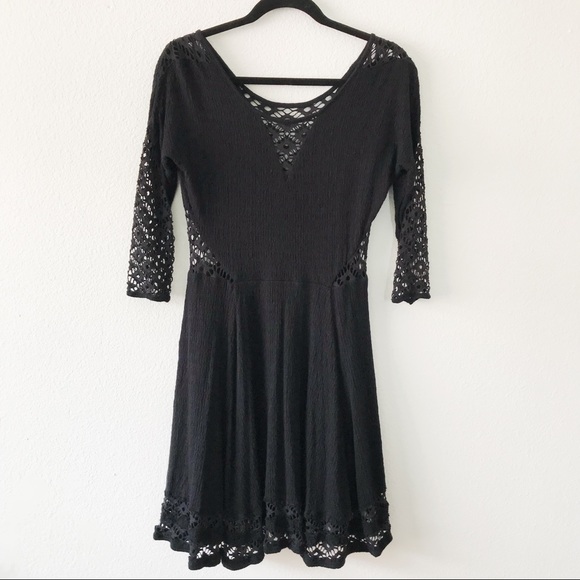 Free People Dresses & Skirts - Free People Black Fit Flare Dress Medium